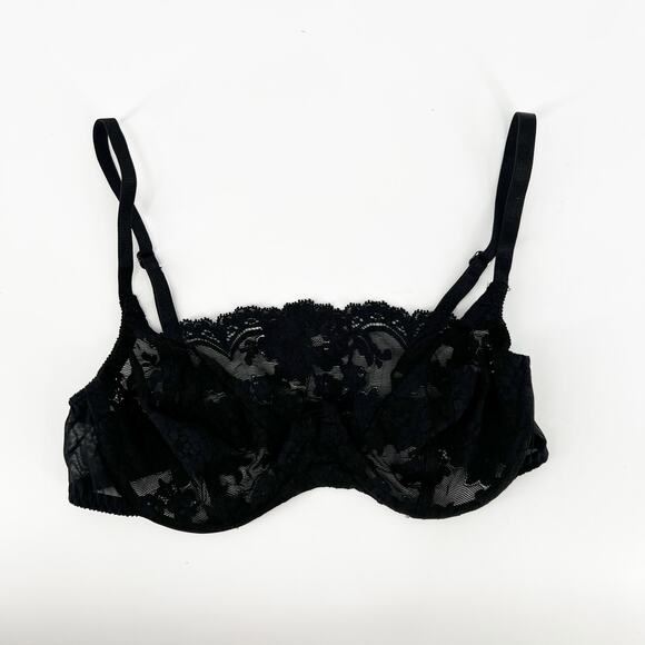 90s Vintage Victoria's Secret Black Lace Bra Size 34B - Picture 5 of 5